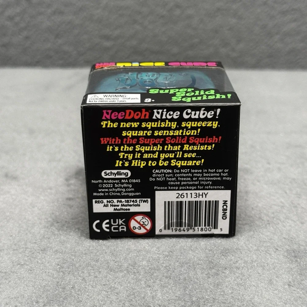 Nee Doh Nice Cube - Super Solid Squish! (Blue) - Brand New/Factory Sealed!